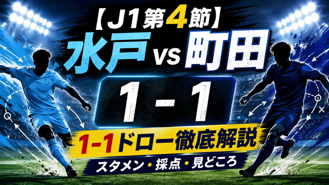 【J1第4節】水戸ホーリーホックvsFC町田ゼルビア徹底分析！1-1ドローの理由は？スタメン・全選手採点・試合の見どころを解説