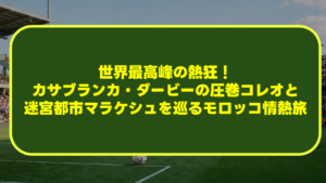世界最高峰の熱狂!カサブランカ・ダービーの圧巻コレオと迷宮都市マラケシュを巡るモロッコ情熱旅 世界最高峰の熱狂!カサブランカ・ダービーの圧巻コレオと迷宮都市マラケシュを巡るモロッコ情熱旅