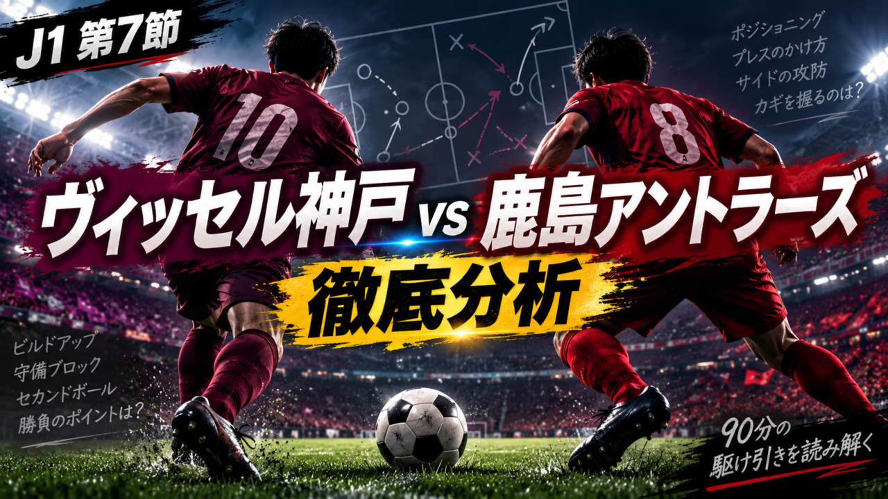 【J1第7節】ヴィッセル神戸vs鹿島アントラーズ 徹底分析|大迫&山川弾で神戸が4連勝!鹿島は反撃及ばず3連敗 【J1第7節】ヴィッセル神戸vs鹿島アントラーズ 徹底分析|大迫&山川弾で神戸が4連勝!鹿島は反撃及ばず3連敗