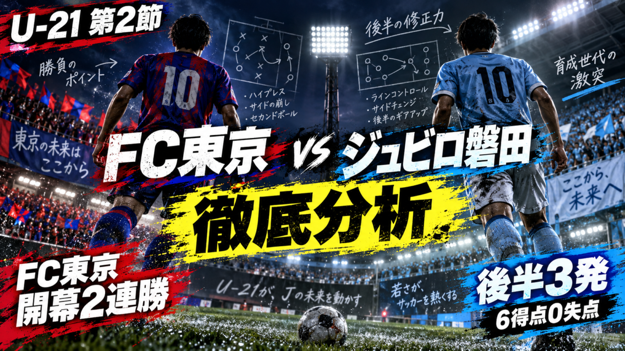 【U-21 Jリーグ第2節】U-21 FC東京vsU-21ジュビロ磐田 徹底分析｜後半3発！FC東京が開幕2連勝