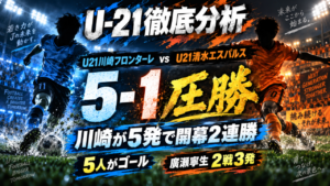 【U-21 Jリーグ】U21川崎フロンターレvsU21清水エスパルス 徹底分析|5人がゴール!川崎が5-1圧勝で開幕2連勝 【U-21 Jリーグ】U21川崎フロンターレvsU21清水エスパルス 徹底分析|5人がゴール!川崎が5-1圧勝で開幕2連勝