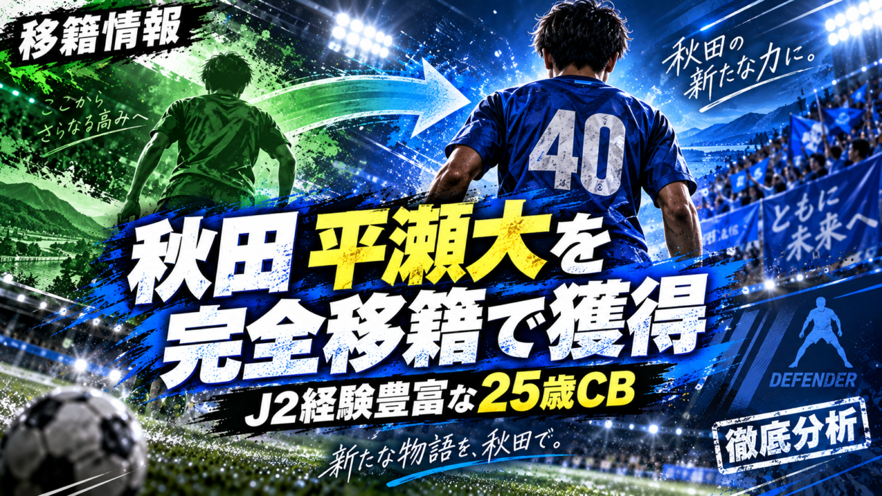 【移籍情報】ブラウブリッツ秋田がFC岐阜DF平瀬大を完全移籍で獲得!J2経験豊富な25歳CBが守備陣に加わる 【移籍情報】ブラウブリッツ秋田がFC岐阜DF平瀬大を完全移籍で獲得!J2経験豊富な25歳CBが守備陣に加わる