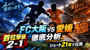 【J3第6節】FC大阪vs愛媛FC 徹底分析｜伊佐耕平＆住田将が決めた！首位・愛媛を2-1撃破