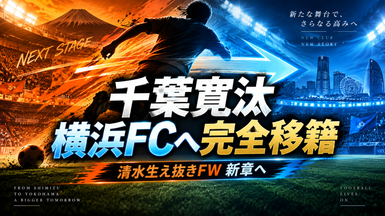 【移籍情報】千葉寛汰が横浜FCへ完全移籍|清水生え抜きFWが須藤大輔監督のもとで再出発 【移籍情報】千葉寛汰が横浜FCへ完全移籍|清水生え抜きFWが須藤大輔監督のもとで再出発