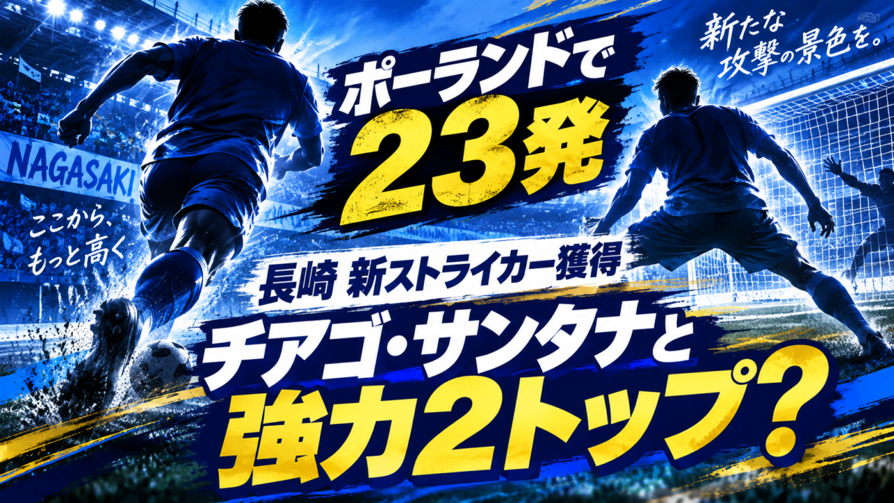 【移籍情報】V・ファーレン長崎、ジョナタン・ジュニオールを完全移籍で獲得｜ポーランドでゴール量産の27歳FWがJ1初挑戦