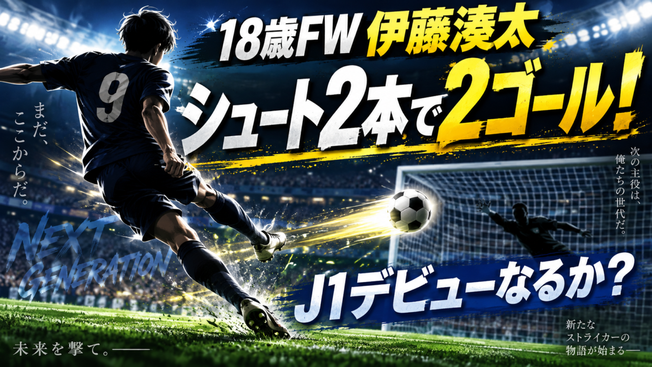 【次世代注目株】シュート2本で2ゴール！神戸18歳FW伊藤湊太がU-21で驚異の決定力