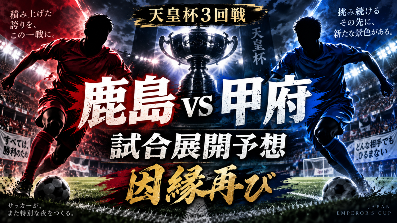 【天皇杯】鹿島アントラーズvsヴァンフォーレ甲府｜因縁のカード再び！試合展開を徹底予想