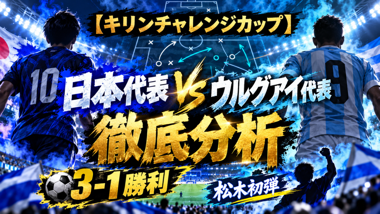 【キリンチャレンジカップ】日本代表vsウルグアイ代表 徹底分析|松木玖生&塩貝健人が代表初ゴール!3-1勝利の裏に見えた収穫と課題 【キリンチャレンジカップ】日本代表vsウルグアイ代表 徹底分析|松木玖生&塩貝健人が代表初ゴール!3-1勝利の裏に見えた収穫と課題