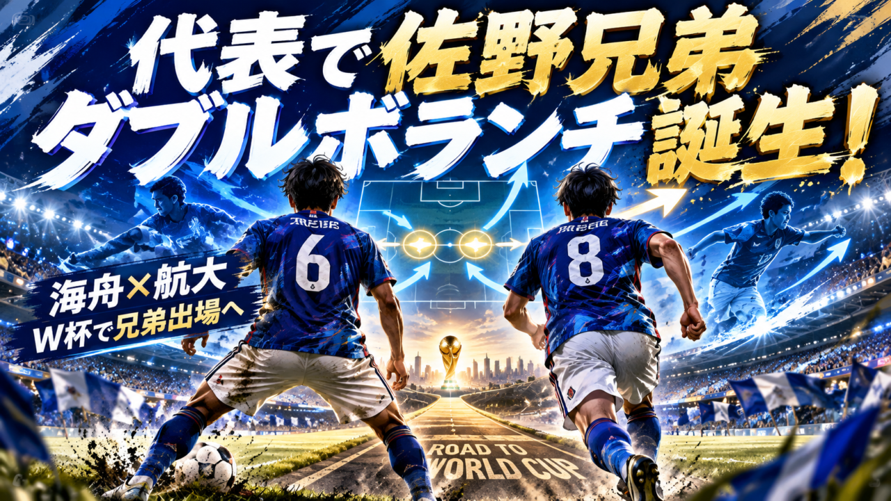 【日本代表】佐野兄弟ダブルボランチ誕生！佐野海舟＆佐野航大のキャリアと未来を深掘り