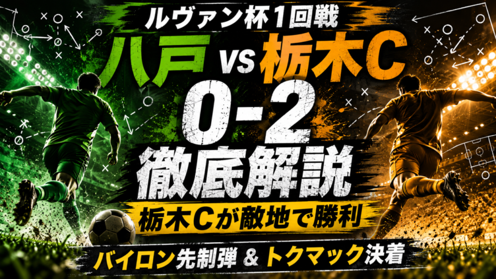 【ルヴァン杯1回戦】ヴァンラーレ八戸vs栃木シティ徹底分析|バスケス先制弾&トクマック決着!0-2の明暗を全選手採点 【ルヴァン杯1回戦】ヴァンラーレ八戸vs栃木シティ徹底分析|バスケス先制弾&トクマック決着!0-2の明暗を全選手採点