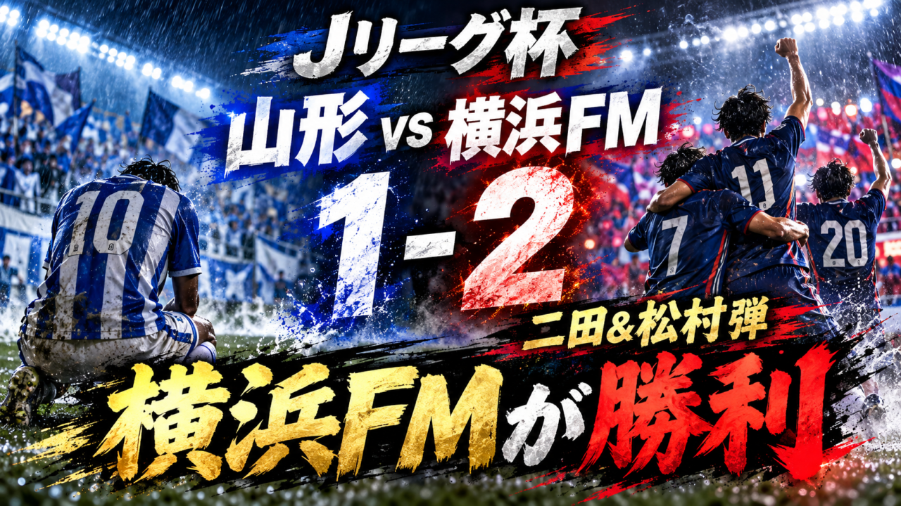 【Jリーグ杯】モンテディオ山形vs横浜F・マリノス|二田・松村弾で横浜FMが2-1勝利!10人の山形は堀金が意地の一発 【Jリーグ杯】モンテディオ山形vs横浜F・マリノス|二田・松村弾で横浜FMが2-1勝利!10人の山形は堀金が意地の一発