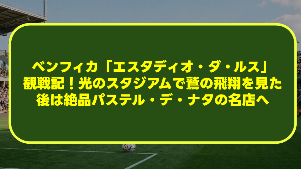 【完全ガイド】ベンフィカ「エスタディオ・ダ・ルス」観戦記！光のスタジアムで鷲の飛翔を見た後は絶品パステル・デ・ナタの名店へ