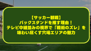 【サッカー観戦】バックスタンドを推す理由!テレビ中継並みの視界で「戦術のズレ」を味わい尽くす穴場エリアの魅力 【サッカー観戦】バックスタンドを推す理由!テレビ中継並みの視界で「戦術のズレ」を味わい尽くす穴場エリアの魅力