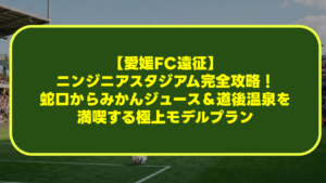 【愛媛FC遠征】ニンジニアスタジアム完全攻略！蛇口からみかんジュース＆道後温泉を満喫する極上モデルプラン